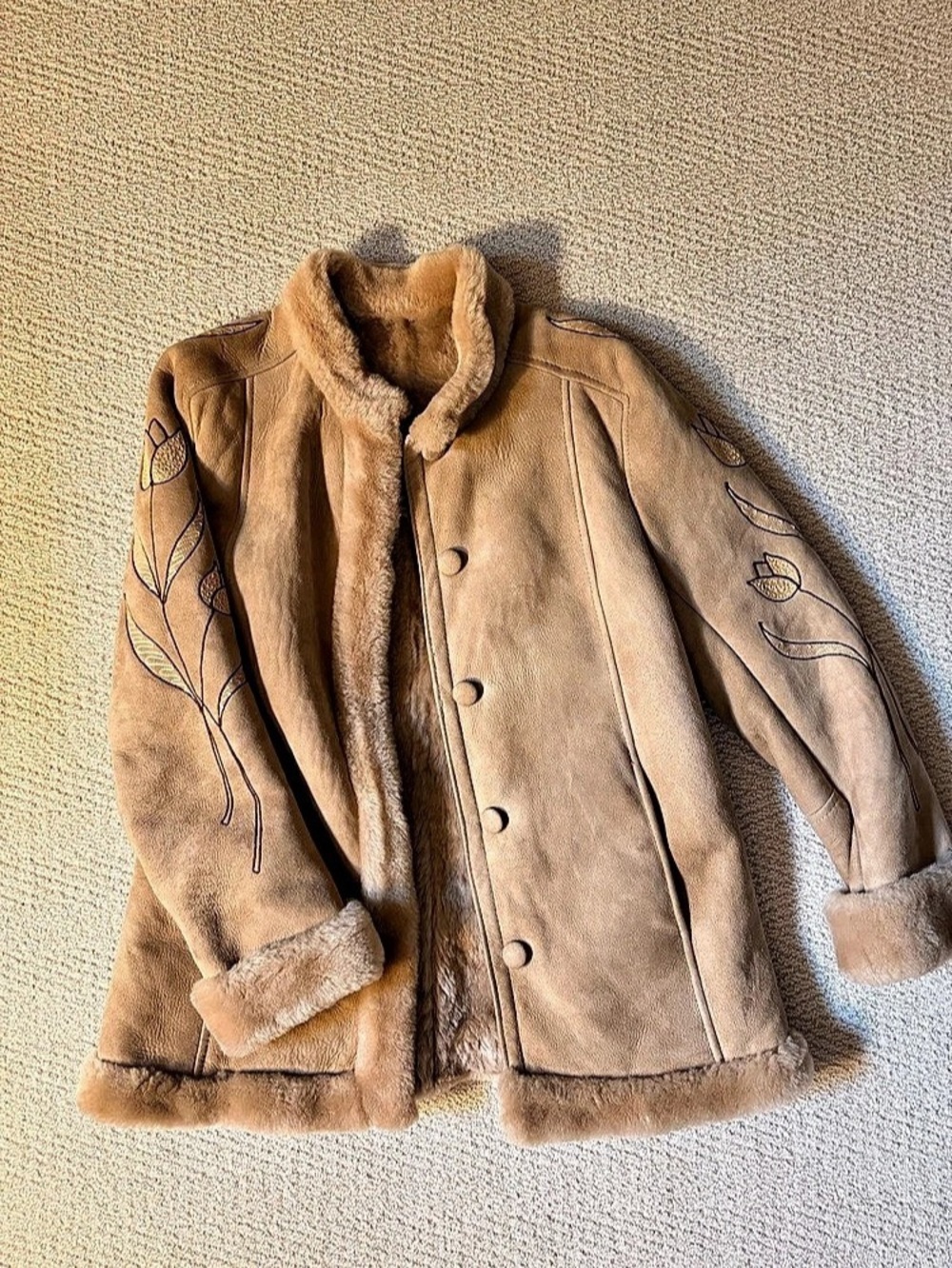 Vintage Jacques Jekel Suede Shearling Jacket in Brown